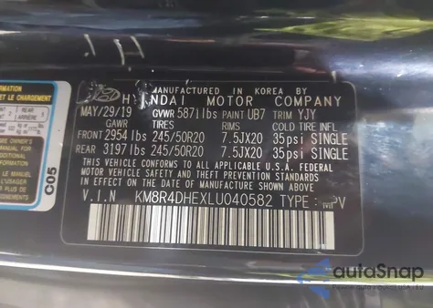 2020 Hyundai Palisade Sel from USA, damaged, VIN KM8R4DHEXLU040582